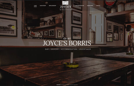 joyces bar website design
