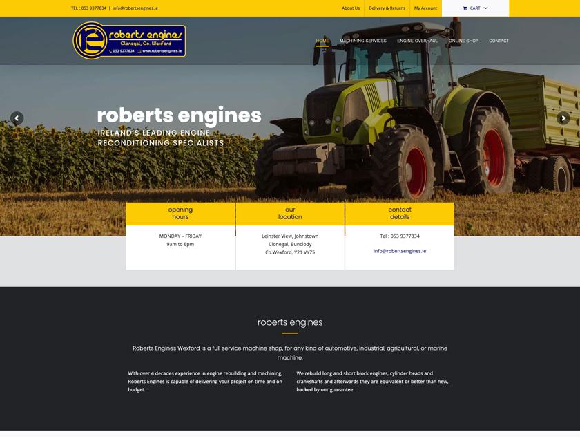 roberts engines web design carlow
